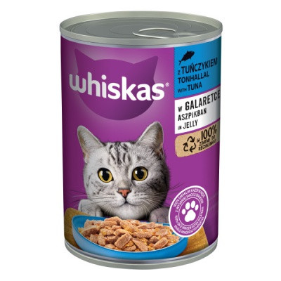 Whiskas Konzerv Eledel Halas Ízesítéssel Mártásban Felnőtt Macskák Számára 400g - Teljes Értékű és Ízletes Táplálás Halimádó Kedvenceknek