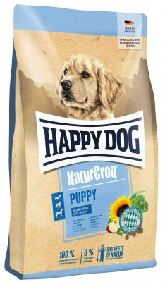 Happy Dog NaturCroq Puppy Száraz Kutyatáp 15kg - Természetes Összetevőkkel, Bajor Gyógynövényekkel, Kiegyensúlyozott Táplálás Kölyökkutyáknak
