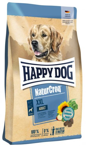 Happy Dog Natur Croq  XXL 15 Kg, Kiegyensúlyozott, Természetes Eledel Extra Nagyméretű Tápszemekkel, Kifejezetten Nagytestű Kutyák Számára.