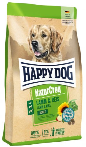 Happy Dog Natur -Croq Lamm/Reis (Bárány & rizs)15 Kg Száraz Kutyatáp Értékes Báránnyal & Rizzsel Átlagos Energiaigényű Kutyáknak.