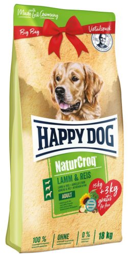 Happy Dog NaturCroq Lamm & Reis   15 kg + 3 Kg Ajándék