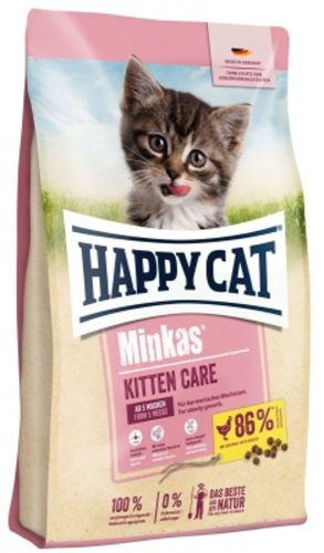 Happy Cat Minkas Kitten Care Száraz Macskaeledel Kölyökmacskáknak 1.5kg - Kiegyensúlyozott Fejlődést Támogató Baromfihússal, Omega Zsírsavakkal és Vitaminokkal