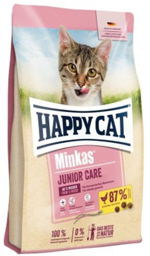Happy Cat Minkas Junior Kitten Care Száraz Macskaeledel Kölyökmacskáknak 10kg - Kiegyensúlyozott Fejlődést Támogató Baromfihússal, Omega Zsírsavakkal és Vitaminokkal