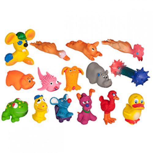 Flamingo Kutyajáték Latex Figura 7cm - Tartós és Rágásálló Játék Kistestű Kutyáknak