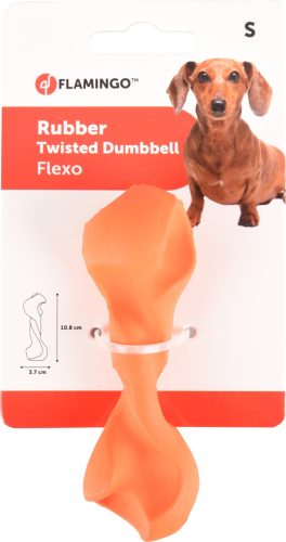 Flamingo Kutyajáték Gumi Flexo Súlyzó 10cm - Tartós és Rágásálló Játék Kutyáknak