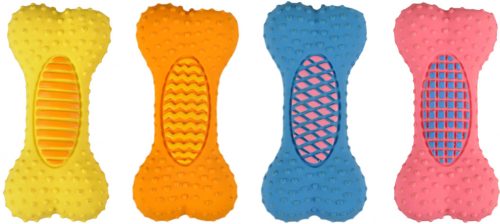 Flamingo Kutyajáték Latex Csont 13cm - Tartós és Rágásálló Játék Kistestű Kutyáknak