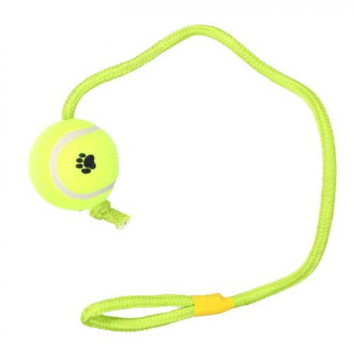 Flamingo Kutyajáték Zsinóros Teniszlabda 6cm - Tartós és Rágásálló Játék Kutyáknak