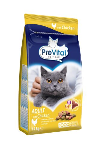 Prevital Száraz Macskaeledel Csirke Ízesítéssel 1.4kg - Teljes Értékű Táplálás Felnőtt Macskák Számára