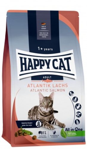 Happy Cat Culinary Adult Atlantik-Lachs Száraz Macskaeledel Felnőtt Macskáknak 4kg - Könnyen Emészthető Lazaccal, Omega Zsírsavakkal és Szőrlabda-Kontrollal