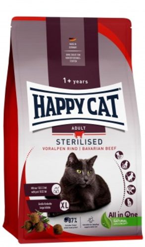  Happy Cat Adult Bavarian Beef Száraz Macskaeledel Ivartalanított Happy Cat SterilisedFelnőtt Macskáknak 300g - Csökkentett Zsírtartalmú, Alpesi Marhahússal