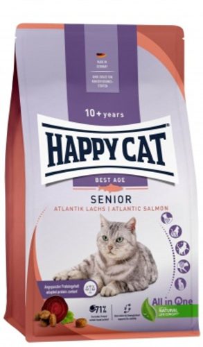 Happy Cat Senior Atlantic Salmon Száraz Macskaeledel Idős Macskáknak 300g - Könnyen Emészthető Lazaccal, Csökkentett Fehérje- és Ásványianyag-tartalommal
