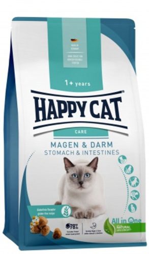Happy Cat Sensitive Stomach & Intestines Száraz Macskaeledel Felnőtt Macskáknak 300g - Gluténmentes, Könnyen Emészthető Kacsával és Gyógynövényekkel Érzékeny Emésztésű