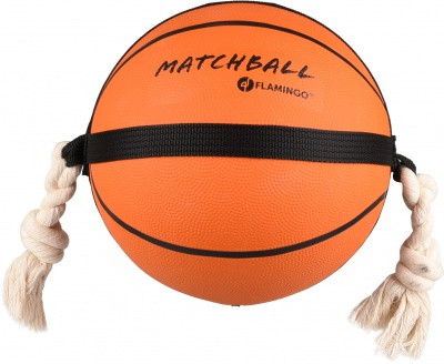 Flamingo Kutyajáték Matchball Kosárlabda Kötéllel 24cm - Tartós és Rágásálló Játék Kutyáknak
