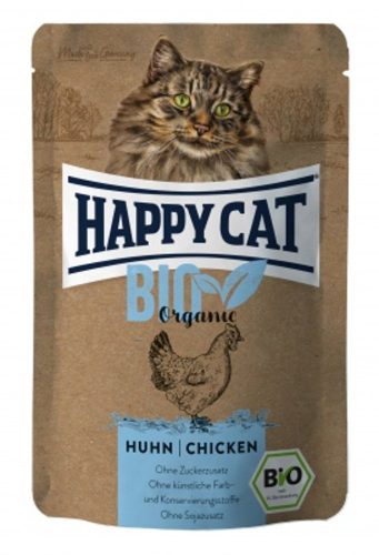 Happy Cat Pouch Hús Bio Csirke 12x85g - Gabonamentes, Biogazdálkodásból Származó Hússal, Természetes Táplálkozás a Macskák Egészségéért