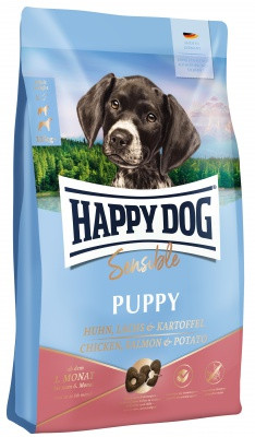 Happy Dog Supreme Sensible Puppy Chicken, Salmon & Potato Száraz Kutyatáp 10kg - Gluténmentes, Kiegyensúlyozott Táplálás Közepes és Nagytestű Kölyökkutyáknak