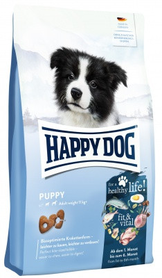 Happy Dog Fit & Vital Puppy Száraz Kutyatáp 10kg - Gluténmentes, Kiegyensúlyozott Táplálás Közepes és Nagytestű Kölyökkutyáknak