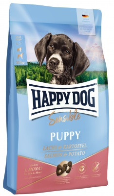 Happy Dog Supreme Sensible Puppy Chicken, Salmon & Potato Száraz Kutyatáp 4kg - Gluténmentes, Kiegyensúlyozott Táplálás Közepes és Nagytestű Kölyökkutyáknak