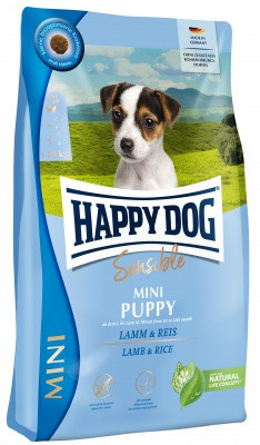 Happy Dog Sensible Mini Puppy Lamb & Rice Száraz Kutyatáp 4kg - Gluténmentes, Baromfimentes Receptúra Kistestű Kölyköknek