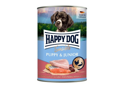 Happy Dog Sensible Puppy & Junior Konzerv Lazac & Burgonya 6x400g - Gluténmentes Nedvestáp Kölyök- és Fiatal Kutyáknak