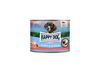 Happy Dog Sensible Puppy & Junior Konzerv Csirke, Lazac & Burgonya 6x200g - Gluténmentes Nedvestáp Kölyök- és Fiatal Kutyáknak