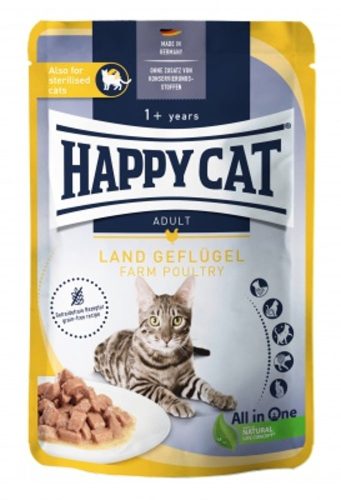 Happy Cat Pouch Szósz Culinary Baromfi Nedves Macskaeledel Felnőtt Macskáknak 20x85g - Gabonamentes, Ízletes Szószban Tálalt Baromfihússal