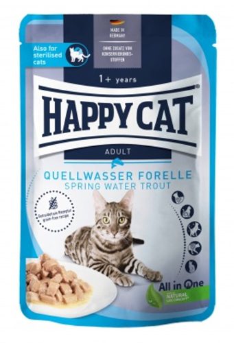 Happy Cat Pouch Szósz Culinary Pisztráng Nedves Macskaeledel Felnőtt Macskáknak 20x85g - Gabonamentes, Könnyen Emészthető Receptúra