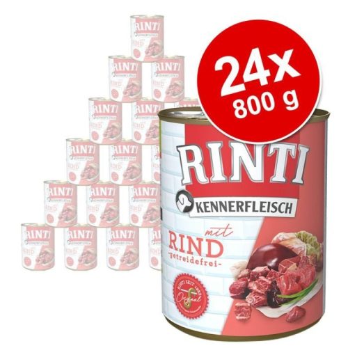 RINTI Kennerfleisch  6x800 g, Teljes Értékű Eledel Felnőtt Kutyák Számára Magas Hústartalommal