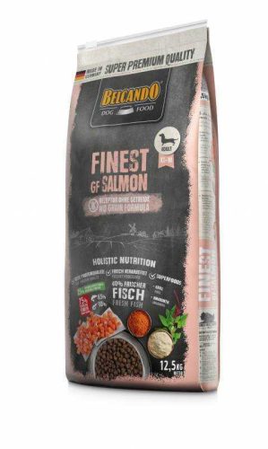 Belcando Finest Grain Free Salmon Prémium Minőségű Gabonamentes Száraztáp Felnőtt Kutyáknak Friss Lazaccal 12.5kg - Egészséges Szőrzetért és Kiegyensúlyozott Vitalitásért