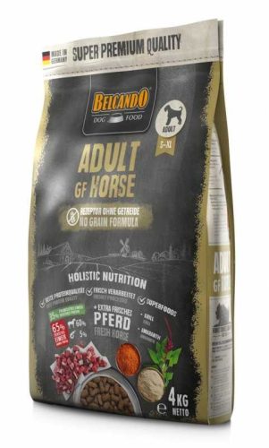 Belcando Adult GF Lóhús Száraz Kutyatáp Érzékeny Emésztésű Felnőtt Kutyáknak 4kg - Gabonamentes, Hipoallergén, Friss Lóhússal, Amaránttal és Krillel