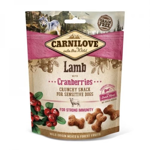 Carnilove Dog Crunchy Snack Bárány & Vörösáfonya Jutalomfalat Kutyáknak 200g - Gabonamentes, Érzékeny Emésztésű Kutyáknak