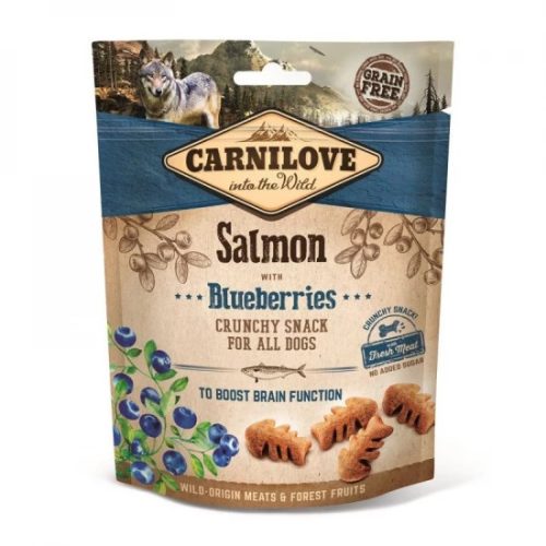 Carnilove Dog Crunchy Snack Lazac & Áfonya Jutalomfalat Kutyáknak 200g - Gabonamentes, Antioxidánsokban Gazdag
