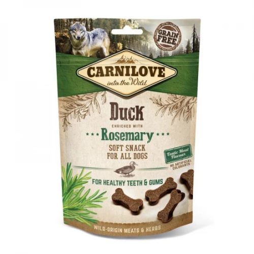 Carnilove Dog Semi Moist Snack Kacsa & Rozmaring Jutalomfalat Kutyáknak 200g - Gabonamentes, Fogegészséget Támogató