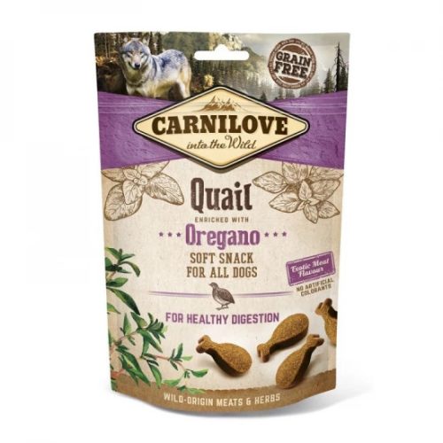 Carnilove Dog Semi Moist Snack Fürj & Oregánó Jutalomfalat Kutyáknak 200g - Gabonamentes, Emésztést Támogató