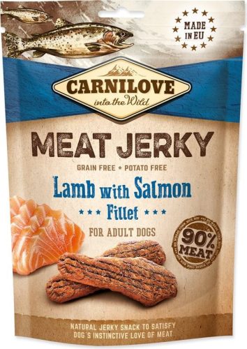 Carnilove Dog True Fresh Jerky Snack Bárány & Lazac Filé Jutalomfalat Kutyáknak 100g - Gabonamentes, 90% Hústartalom