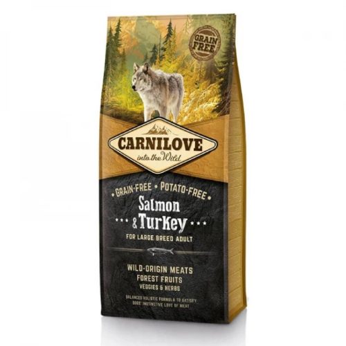 Carnilove Adult Large Lazac & Pulyka Prémium Minőségű Gabonamentes Száraztáp Nagytestű Felnőtt Kutyáknak 12kg