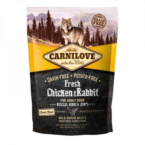 Carnilove Fresh Chicken & Rabbit Prémium Minőségű Gabona és Burgonyamentes Száraztáp Felnőtt Kutyáknak 1.5kg