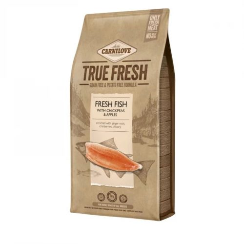 Carnilove True Fresh Hal Prémium Minőségű Gabona- és Burgonyamentes Száraztáp Felnőtt Kutyáknak 11.4kg - Friss Tengeri és Édesvízi Hallal az Egészséges Emésztésért és Fényes Szőrzetért