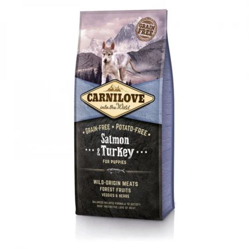 Carnilove Puppy Lazac & Pulyka Gabonamentes Kölyökkutya Száraztáp 12kg Érzékeny Emésztésű Kutyáknak