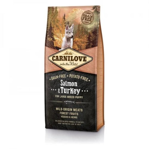 Carnilove Puppy Large Lazac & Pulyka Gabonamentes Száraztáp Nagytestű Kölyökkutyáknak 12kg