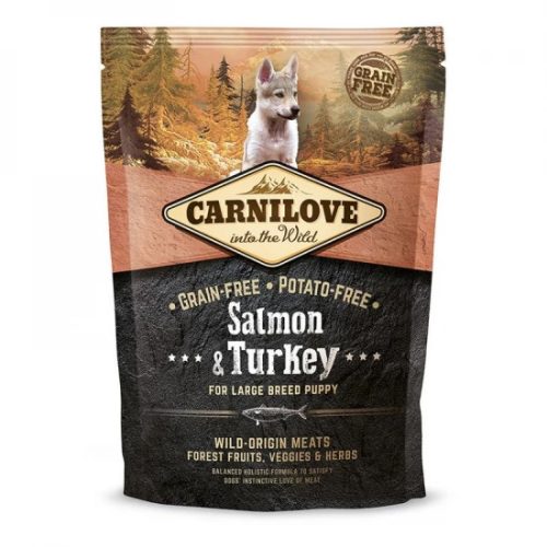 Carnilove Puppy Large Lazac & Pulyka Nagytestű Kölyökkutyáknak Gabonamentes Száraztáp 1.5kg