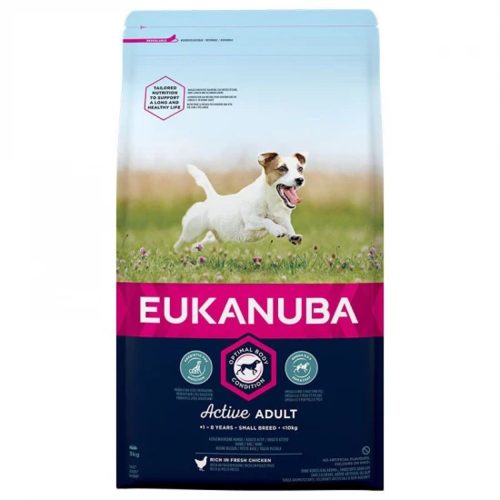 Eukanuba Adult Small Breed Prémium Minőségű Száraztáp Kistestű Felnőtt Kutyáknak Csirkehússal 3kg