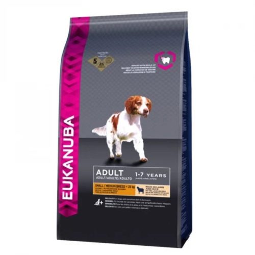 Eukanuba Adult Small & Medium Lamb & Rice Prémium Minőségű Száraztáp Kistestű és Közepes Testű Felnőtt Kutyáknak 2.5kg