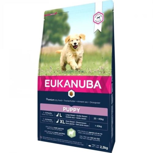 Eukanuba Puppy Large Lamb & Rice Prémium Minőségű Száraztáp Nagytestű Kölyökkutyáknak 2.5kg - Bárányhússal és Rizzsel az Érzékeny Emésztésért
