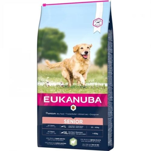 Eukanuba Senior Large & Giant Lamb & Rice Prémium Minőségű Száraztáp Kistestű és Közepes Testű Idős Kutyáknak 12kg - Bárányhússal és Rizzsel az Érzékeny Emésztésért