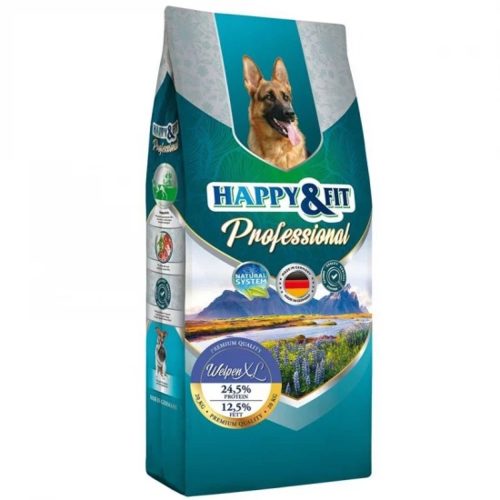 Happy & Fit Professional Welpen XL Prémium Minőségű Száraztáp Nagytestű Kölyökkutyáknak 20kg - Búzagluténmentes Receptúra Zöldkagylókivonattal az Egészséges Ízületekért