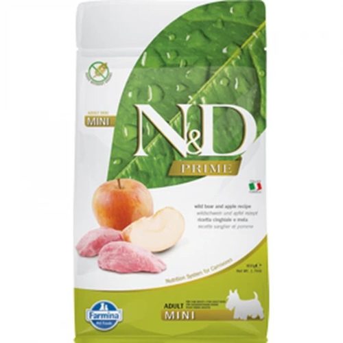 N&D Prime Vaddisznó & Alma Száraz Kutyatáp Kistestű Felnőtt Kutyáknak 800g - Gabonamentes, Hipoallergén