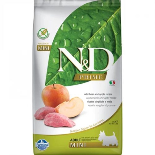 N&D Prime Vaddisznó & Alma Száraz Kutyatáp Kistestű Felnőtt Kutyáknak 2.5kg - Gabonamentes, Hipoallergén, Vaddisznó Fehérjével