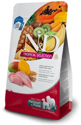 N&D Tropical Selection Csirke, Tönköly, Zab & Trópusi Gyümölcsök Száraz Kutyatáp Kistestű Felnőtt Kutyáknak 5kg - Csökkentett Gabonatartalmú, Búzagluténmentes, Állati Eredetű Fehérjével