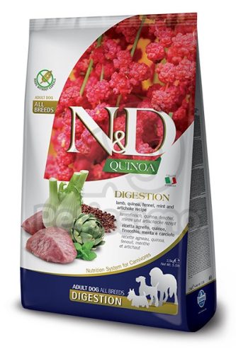N&D Quinoa Digestion Bárány Száraz Kutyatáp Közepes és Nagytestű Felnőtt Kutyáknak 7kg - Gabonamentes, Hipoallergén, Állati Eredetű Fehérjével