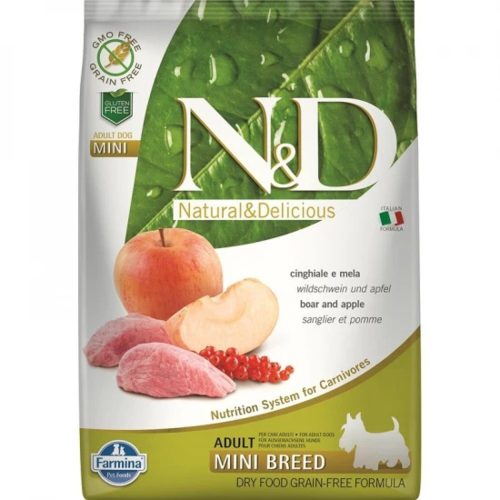 N&D Prime Vaddisznó & Alma Száraz Kutyatáp Kistestű Felnőtt Kutyáknak 7kg - Gabonamentes, Hipoallergén, Állati Eredetű Fehérjével